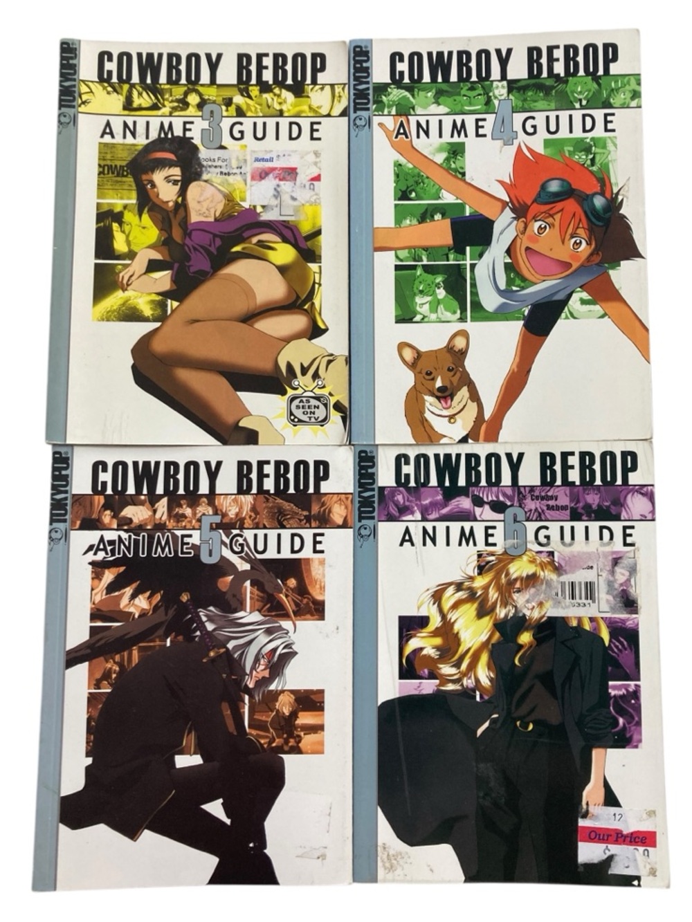 Lot - 4 Vtg Cowboy Bebop Anime Guide Vol 3-6 Tokyopop Paperback English 2002
